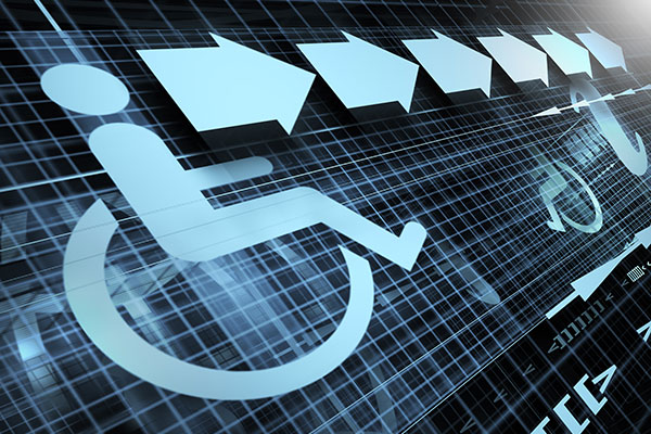 handicap symbol on a digital background