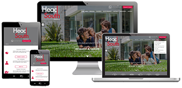 screenshot showing client website of head south insurance