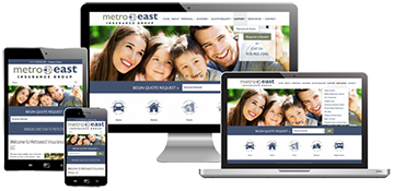 screenshot showing client website of metro east insure