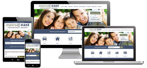 screenshot of metro east insurance website