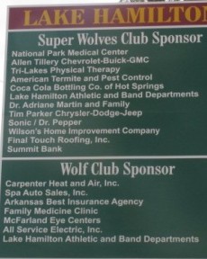 Lake Hamilton Sponsorship